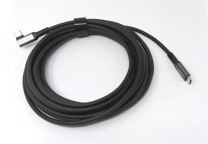 SYSTEM-S USB 3.2 Gen 1 Kabel 5 m Typ C Stecker zu Stecker Winkel in Schwarz