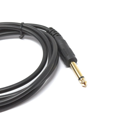 SYSTEM-S Audio Kabel 150 cm Stereo AUX Klinke 6,35 mm Stecker zu Stecker Winkel Schwarz