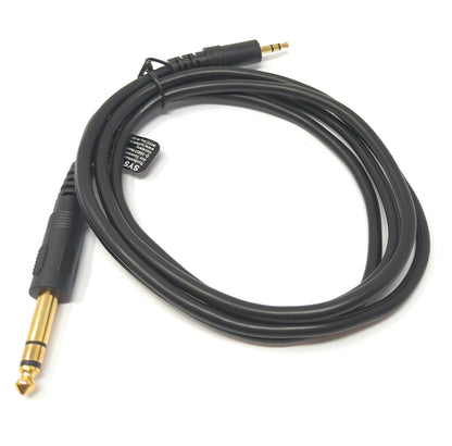 SYSTEM-S Audio Kabel 150 cm Stereo AUX Klinke 6,35 mm Stecker zu Stecker Winkel Schwarz