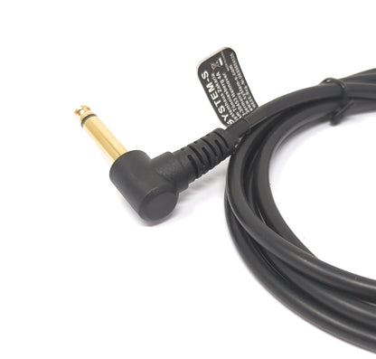 SYSTEM-S Audio Kabel 150 cm Stereo AUX Klinke 6,35 mm Stecker zu Stecker Winkel Schwarz