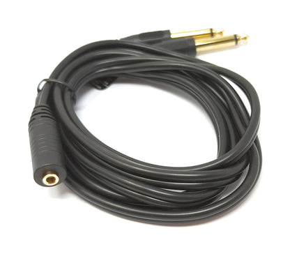 SYSTEM-S Audio Y Kabel 150 cm Stereo AUX Klinke 6,35mm Stecker & Stecker zu 3,5 mm Buchse
