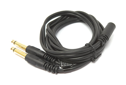 SYSTEM-S Audio Y Kabel 150 cm Stereo AUX Klinke 6,35mm Stecker & Stecker zu 3,5 mm Buchse