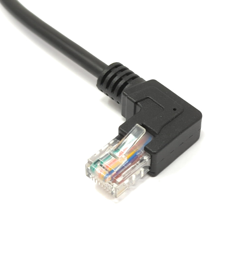 SYSTEM-S LAN Kabel 30 cm RJ45 Stecker zu 8 pin Terminalblock Winkel in Schwarz