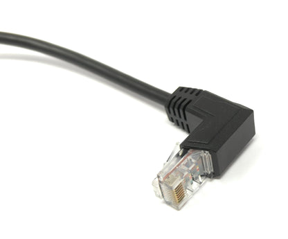 SYSTEM-S LAN Kabel 30 cm RJ45 Stecker zu 8 pin Terminalblock Winkel in Schwarz