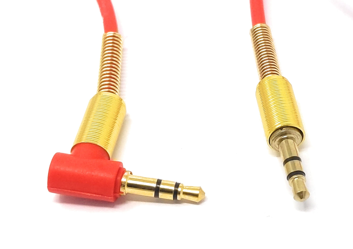 SYSTEM-S Audio Kabel 100cm Stereo AUX Klinke 3,5 mm Stecker zu Stecker Winkel Knickschutz