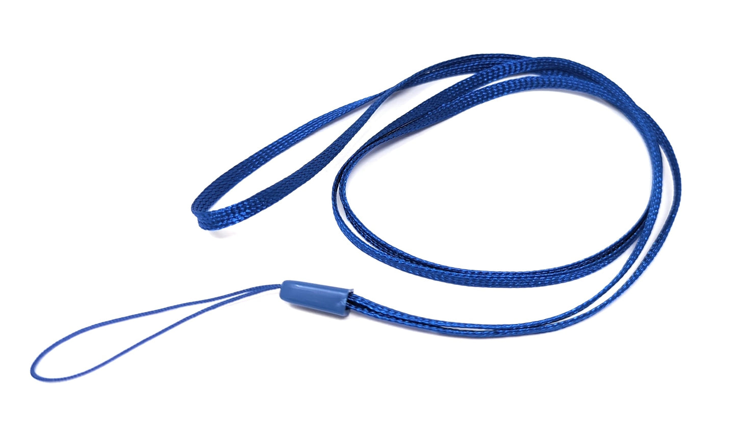 SYSTEM-S Neck Strap Lanyard with Loop in Blue for Smartphone MP3 Player