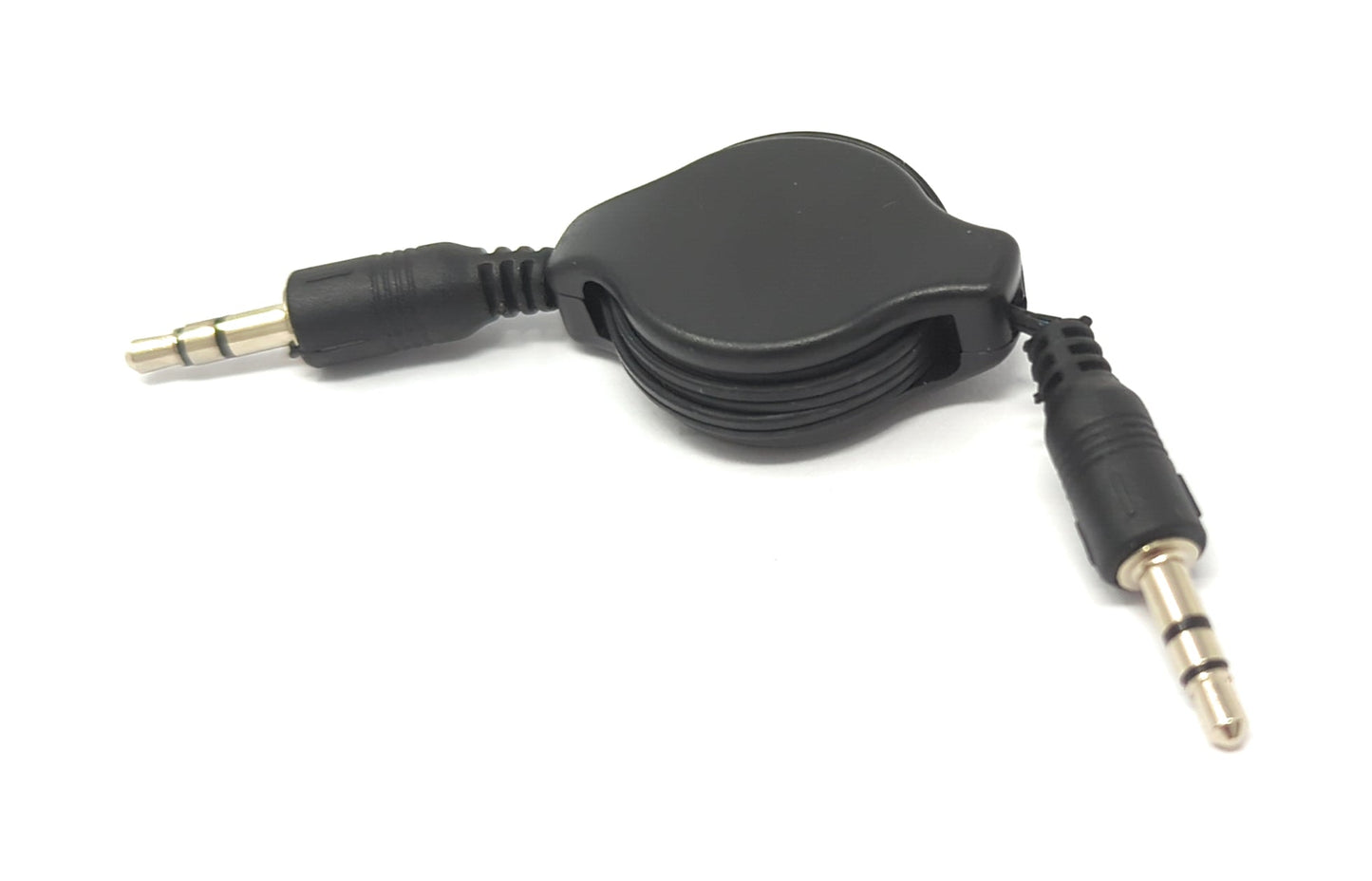 SYSTEM-S Audio Kabel 80 cm Stereo AUX Klinke 3,5 mm Stecker zu Stecker ausfahrbar Schwarz