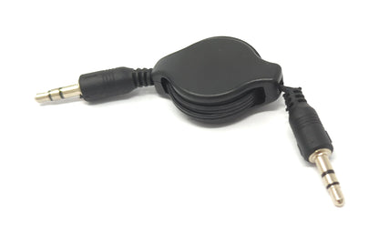 SYSTEM-S Audio Kabel 80 cm Stereo AUX Klinke 3,5 mm Stecker zu Stecker ausfahrbar Schwarz