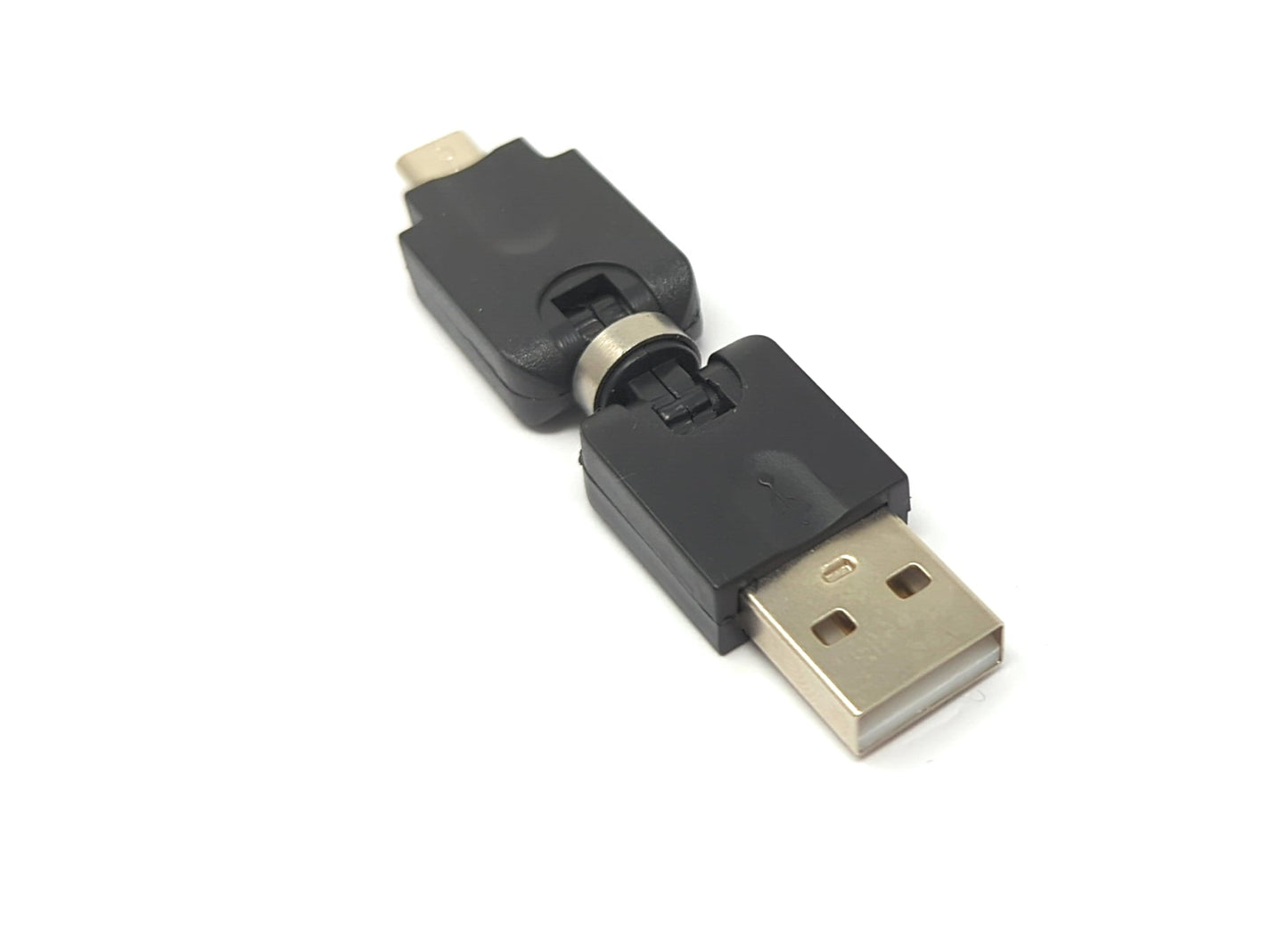 SYSTEM-S USB 2.0 Adapter Micro B Stecker zu Typ A Buchse 360° Winkel Kabel in Schwarz