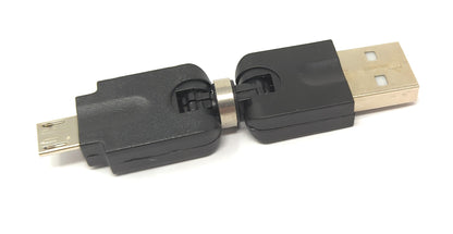 SYSTEM-S USB 2.0 Adapter Micro B Stecker zu Typ A Buchse 360° Winkel Kabel in Schwarz
