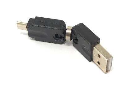 SYSTEM-S USB 2.0 Adapter Micro B Stecker zu Typ A Buchse 360° Winkel Kabel in Schwarz