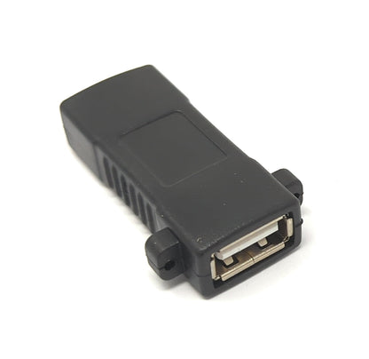 SYSTEM-S USB 2.0 Adapter Typ A Buchse zu Buchse Schraube Kabel in Schwarz