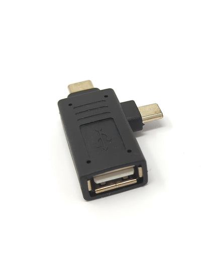SYSTEM-S USB Y 3.1 Adapter Typ C Stecker & 2.0 Micro B Stecker zu A Buchse Kabel Schwarz