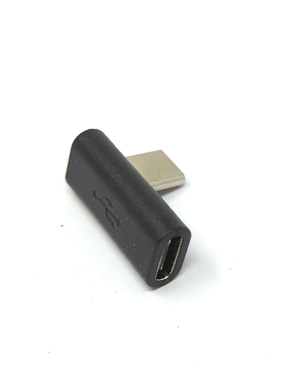 SYSTEM-S USB 3.1 Gen 2 Adapter Typ C Stecker zu Buchse Winkel Kabel in Schwarz