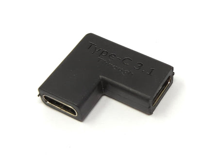 SYSTEM-S USB 3.1 Adapter Typ C Buchse zu Buchse Winkel Kabel in Schwarz