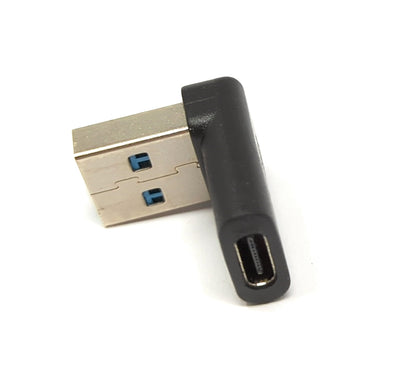 SYSTEM-S USB 3.1 Adapter Typ C Buchse zu 3.0 Typ A Stecker Winkel Kabel in Schwarz
