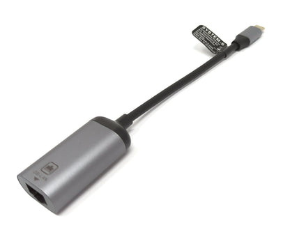 SYSTEM-S LAN Kabel 19 cm RJ45 Buchse zu USB 3.1 Typ C Stecker Adapter in Grau