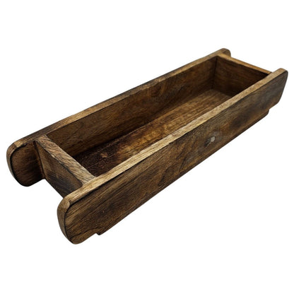 Holzkiste Ziegelform Mangoholz Ziegelsteinform Kiste Landhaus Holz Kasten klein 30x9 cm