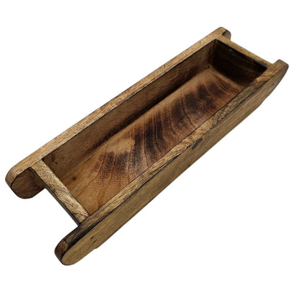 Holzkiste Ziegelform Mangoholz Ziegelsteinform Kiste Landhaus Holz Kasten klein 30x9 cm