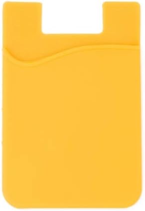 System-S 1x Smartphone Card Holder Silicone Case Card Case in Yellow