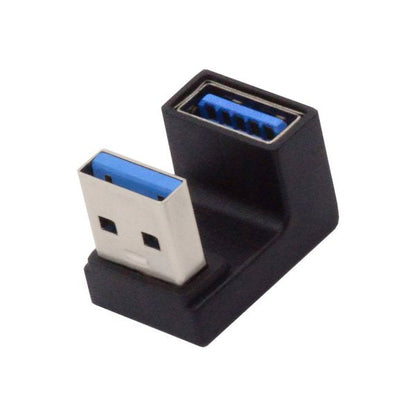SYSTEM-S USB 3.0 Gen 2 U Turn 180° Adapter Type A Female to Male Cable in Black 