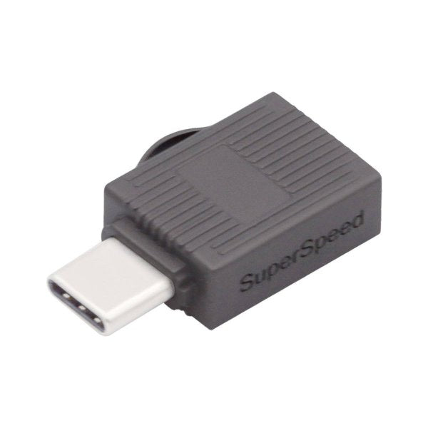 SYSTEM-S USB 3.1 Typ C Micro SD Karte Lesegerät Kartenleser SDXC Adapter in Grau