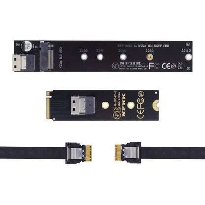 SYSTEM-S SFF-8654 NGFF M-key 40 cm NVME Kabel Stecker zu Buchse für Mainboard SSD
