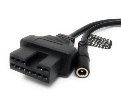 SYSTEM-S OBD Kabel 20 cm OBD 2 Buchse für Mitsubishi 12pin in Schwarz für Auto Diagnose