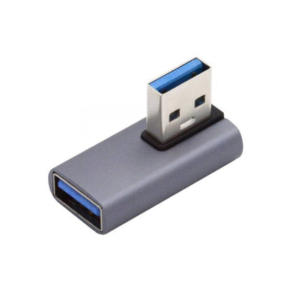 SYSTEM-S USB 3.0 Gen 2 Adapter Type A Female to Male Angled Cable in Gray