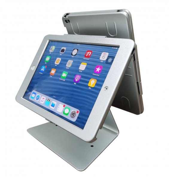 SYSTEM-S Tischständer Dual 360° Halterung abschließbar für iPad Mini 6 (2021) in Grau