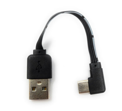 SYSTEM-S USB 3.1 Kabel 13 cm Typ C Stecker zu 2.0 Typ A Stecker Winkel flach Schwarz