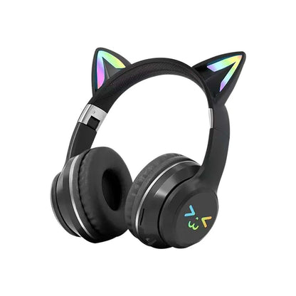 RGB Katzenohren Kopfhörer Bluetooth Kabellos LED Kinder Headset Mikro