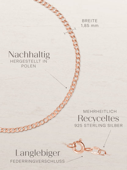 ESSENTIAL Armband Panzerkette Roségold Vergoldet