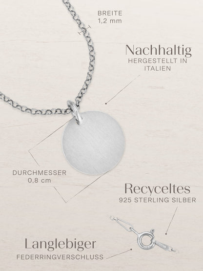 Kettenanhänger CIRCLE 1,2 cm Silber