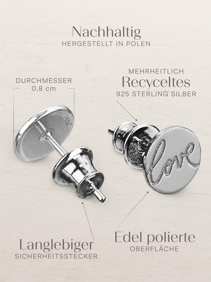 Liebe Ohrringe aus Silber Rhodiniert