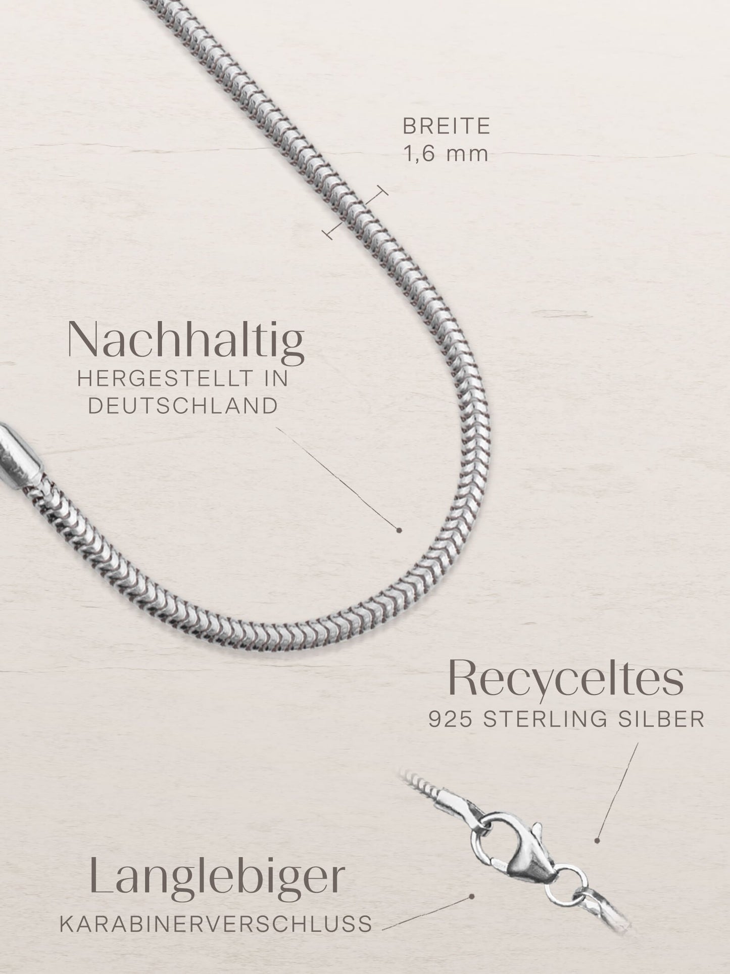 ETERNITY Schlangenkette Fein Silber