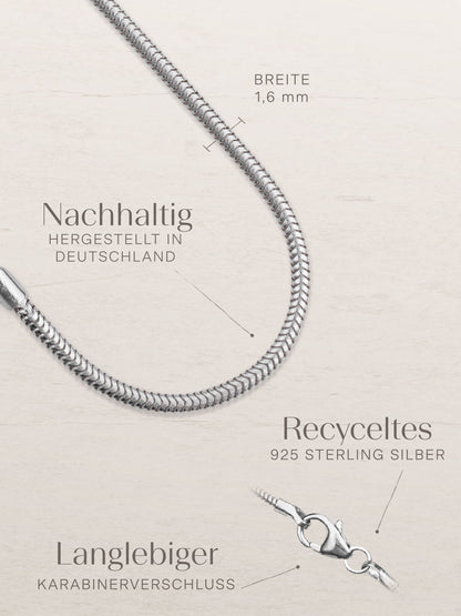 ETERNITY Schlangenkette Fein Silber