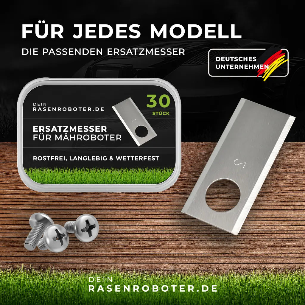 30 Edelstahl Ersatzmesser - Klingen für Scheppach RRMA300 Mähroboter