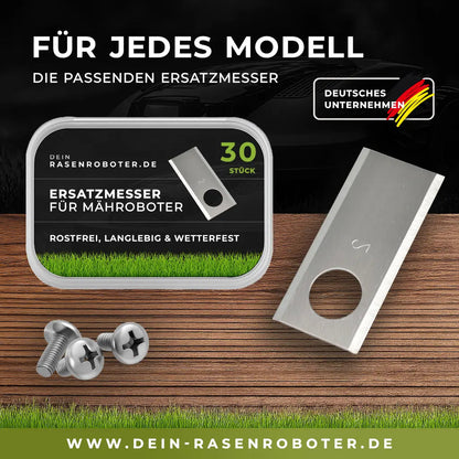 30x Edelstahl Messer für ECOVACS GOAT A3000 LiDAR PRO | Silber