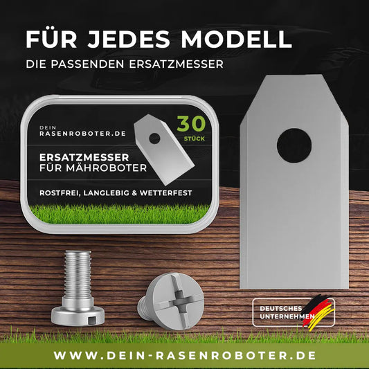 30x Edelstahl Messer für EGO Power+ | Aura R2, RM2000E, RM4000E | Rostfrei