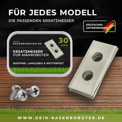 30x Edelstahl Messer für Worx Landroid L1500 WR153E