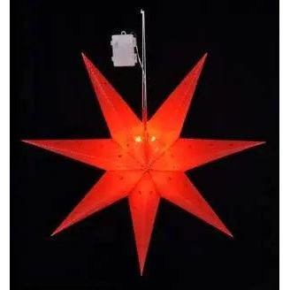Weihnachtsstern 12 LED 60cm rot batteriebetrieben innen außen T
