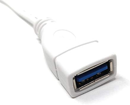 SYSTEM-S USB 3.1 Kabel 10 cm Typ C Stecker zu 3.0 Typ A Buchse in Weiß