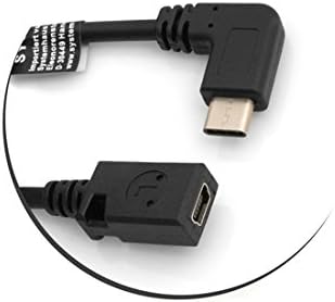 SYSTEM-S USB 3.1 Typ C (male) 90° Winkel zu Mini USB (female) Datenkabel Ladekabel Adapter Kabel Verlängerung ca. 27 cm