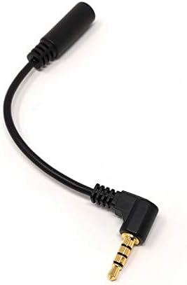 System-S 90° angled 3.5 mm jack 4-pin angle plug cable adapter 10 cm for mobile phone Samrtphone Tablet PC