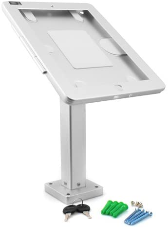 SYSTEM-S trade fair wall mount lockable holder straight for iPad 9.7" (2018) A1893 A1954 A1822 A1823 A1474 A1475 A1476 A1566 A1567 Air 1 2