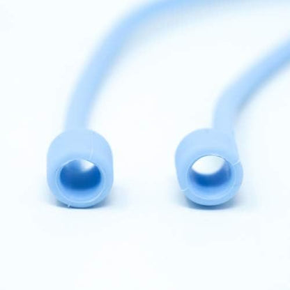 System-S 10x Silicone Holder for AirPods Headphones in Light Blue 