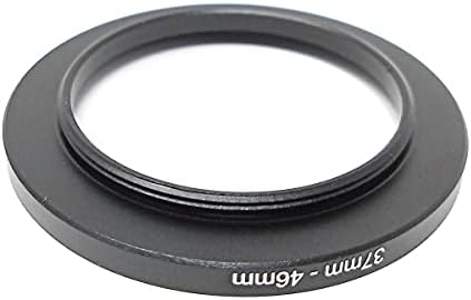SYSTEM-S Objektiv Adapter 37 mm Gewinde zu 46 mm Step Up Ring in Schwarz für Filter