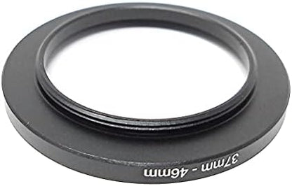 SYSTEM-S Objektiv Adapter 37 mm Gewinde zu 46 mm Step Up Ring in Schwarz für Filter