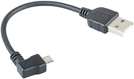USB 2.0 cable for USB-A to USB Micro-B 10 cm angled plug 90 degrees System-S